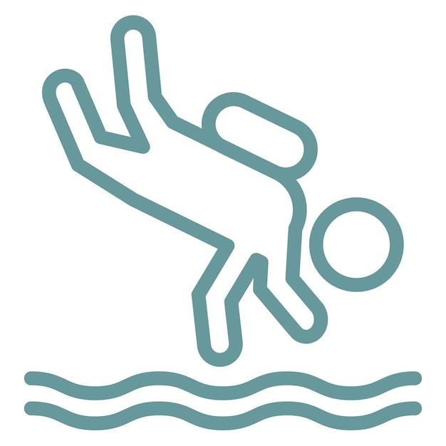 Diseño vectorial de estilo de icono de buceo de deriva