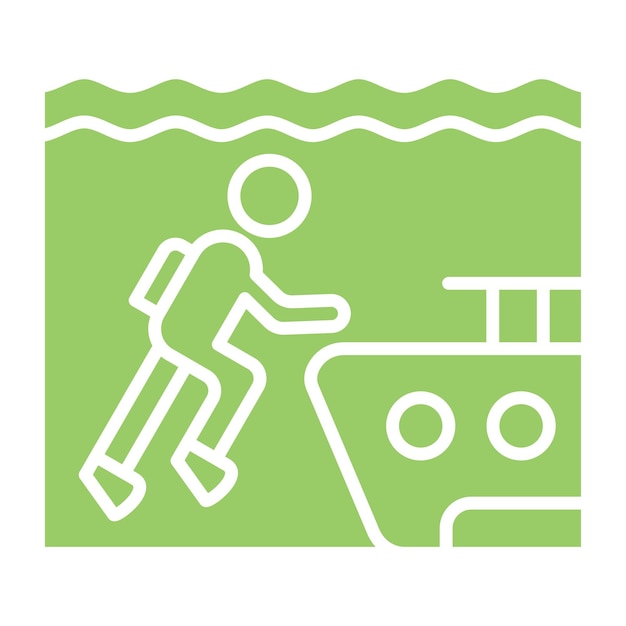 Diseño vectorial de estilo de icono de buceo de naufragio