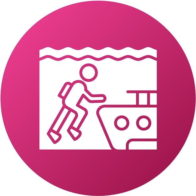 Diseño vectorial de estilo de icono de buceo de naufragio