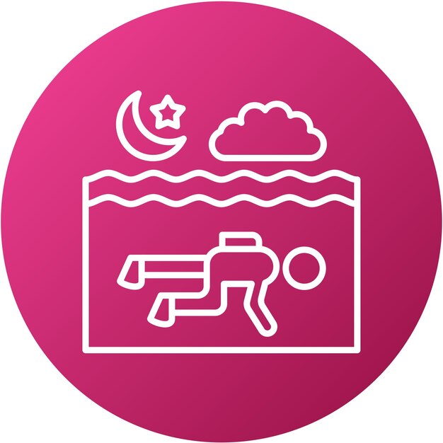 Diseño vectorial de estilo de icono de buceo nocturno