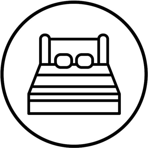 Diseño vectorial Estilo del icono de la bufanda de la cama