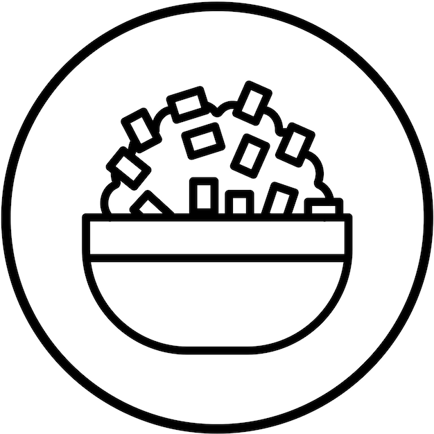 Diseño vectorial Estilo de icono de Bulgur