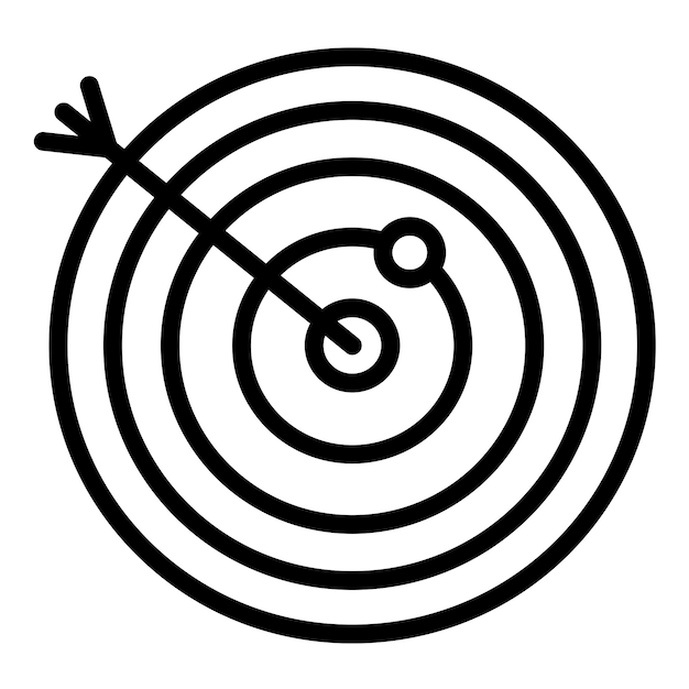 Diseño vectorial Estilo del icono de Bullseye