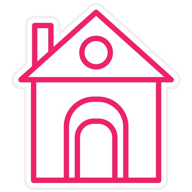 Diseño vectorial estilo icono de bungalow
