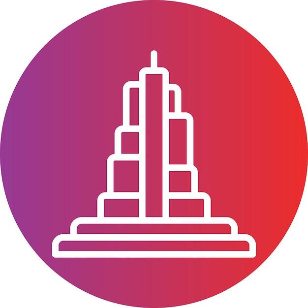 Diseño vectorial Estilo del icono de Burj Khalifa