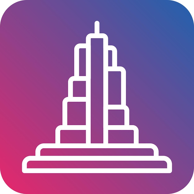 Diseño vectorial Estilo del icono de Burj Khalifa