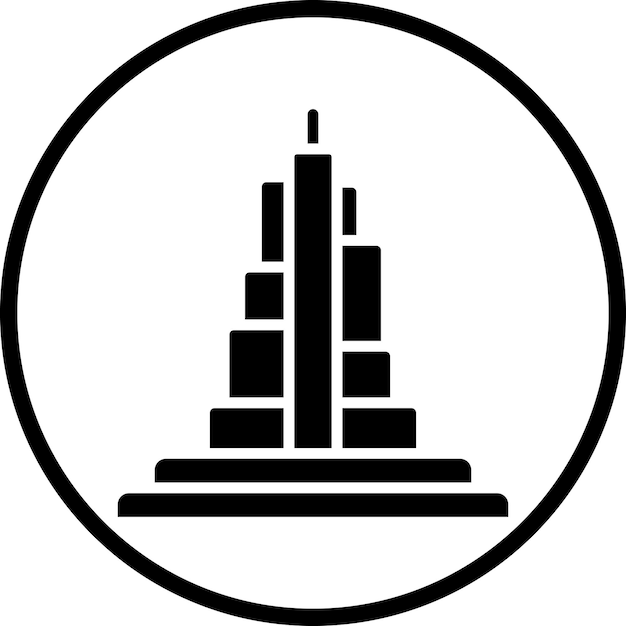 Diseño vectorial Estilo del icono de Burj Khalifa