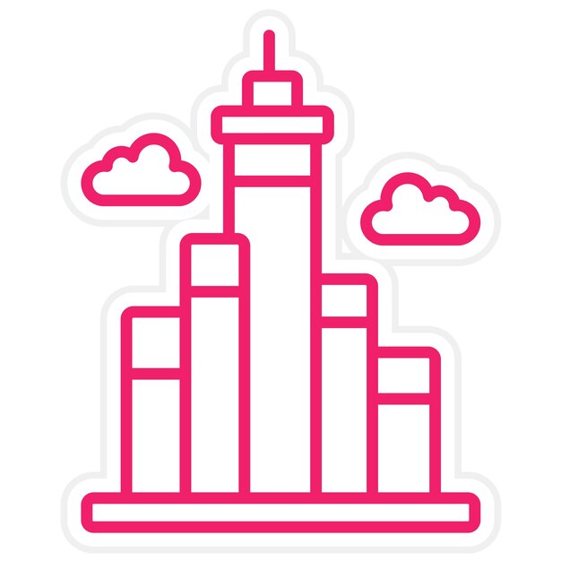 Diseño vectorial Estilo del icono de Burj Khalifa