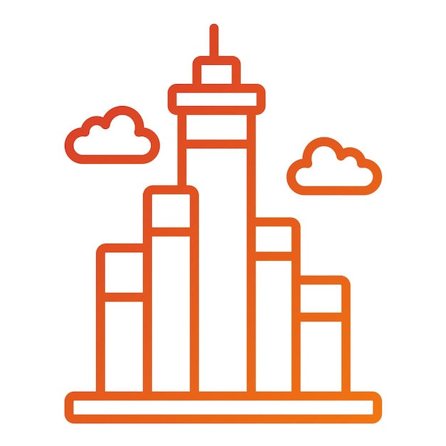 Diseño vectorial Estilo del icono de Burj Khalifa