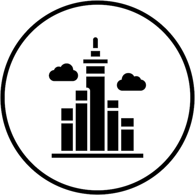 Diseño vectorial Estilo del icono de Burj Khalifa
