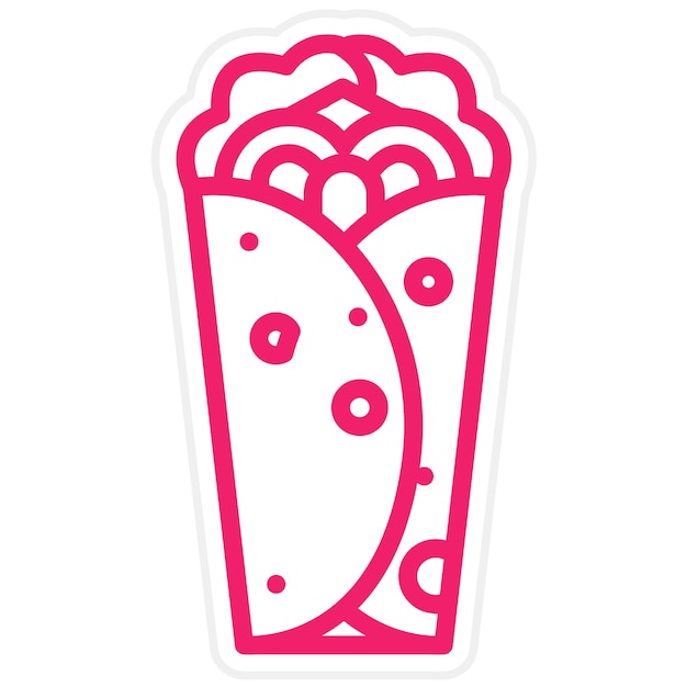 Diseño vectorial Estilo del icono del burrito