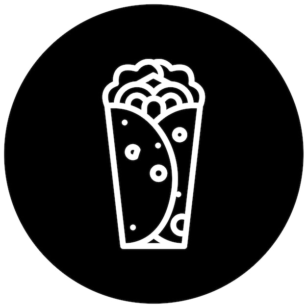 Diseño vectorial Estilo del icono del burrito