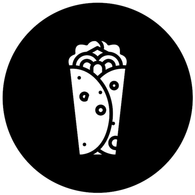 Diseño vectorial Estilo del icono del burrito
