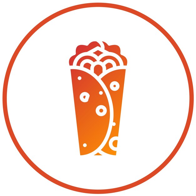 Diseño vectorial Estilo del icono del burrito
