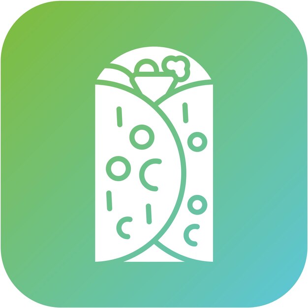 Diseño vectorial Estilo del icono del burrito