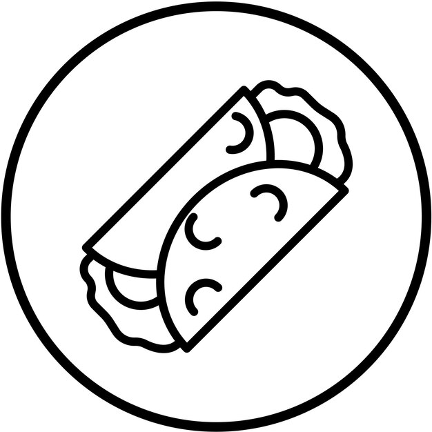 Diseño vectorial Estilo del icono del burrito