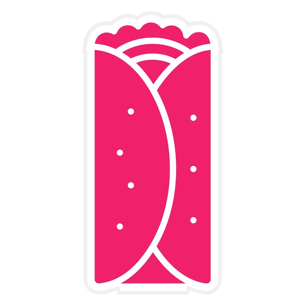 Diseño vectorial Estilo del icono del burrito