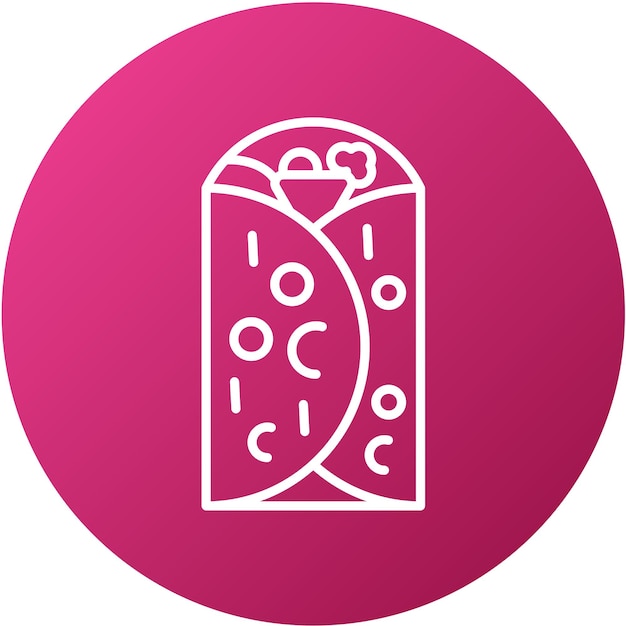 Diseño vectorial Estilo del icono del burrito