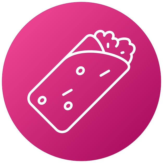 Diseño vectorial Estilo del icono del burrito