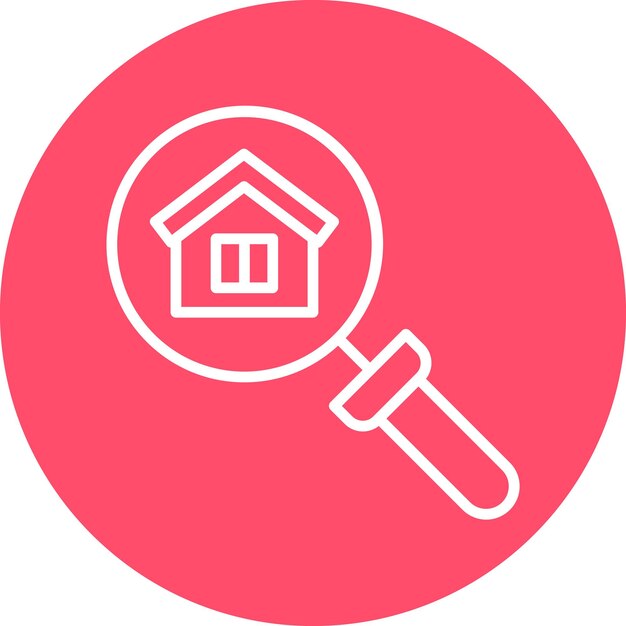 Diseño vectorial Estilo del icono de búsqueda de la casa