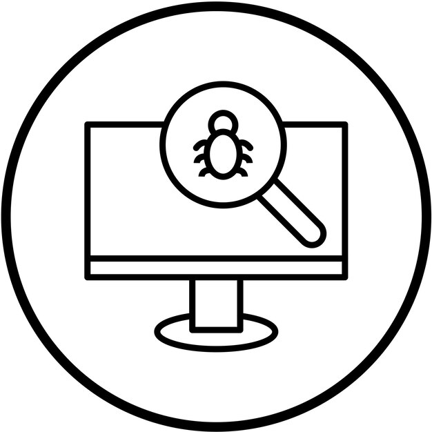 Diseño vectorial Estilo del icono de búsqueda de errores