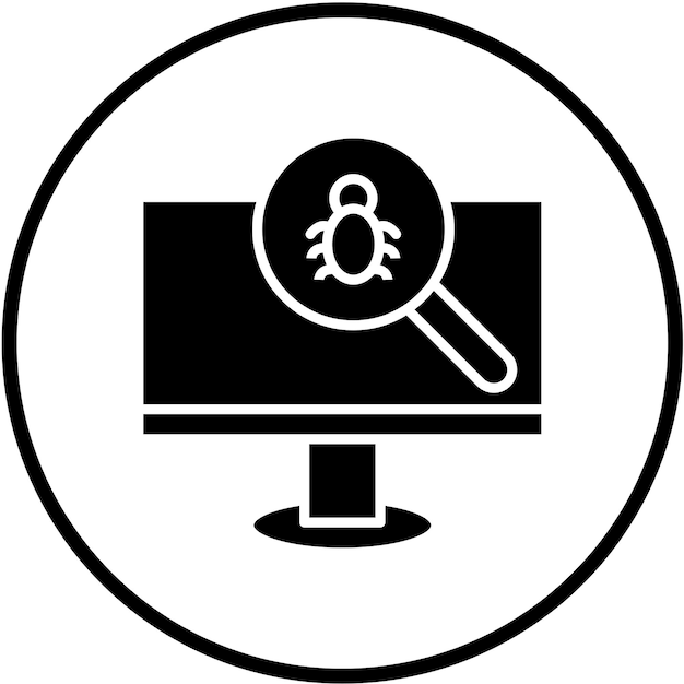 Diseño vectorial Estilo del icono de búsqueda de errores