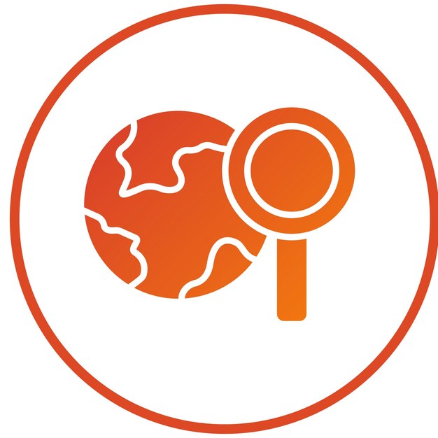 Diseño vectorial Estilo del icono de búsqueda global
