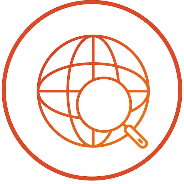 Diseño vectorial Estilo del icono de búsqueda global
