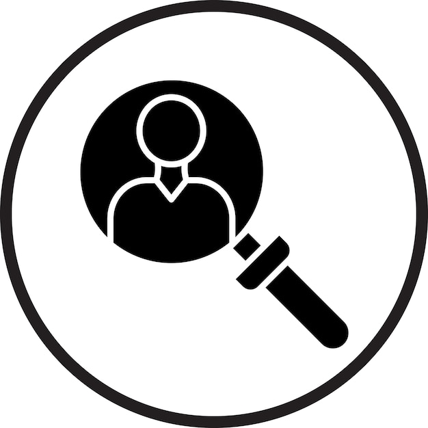 Diseño vectorial Estilo de icono de búsqueda de persona