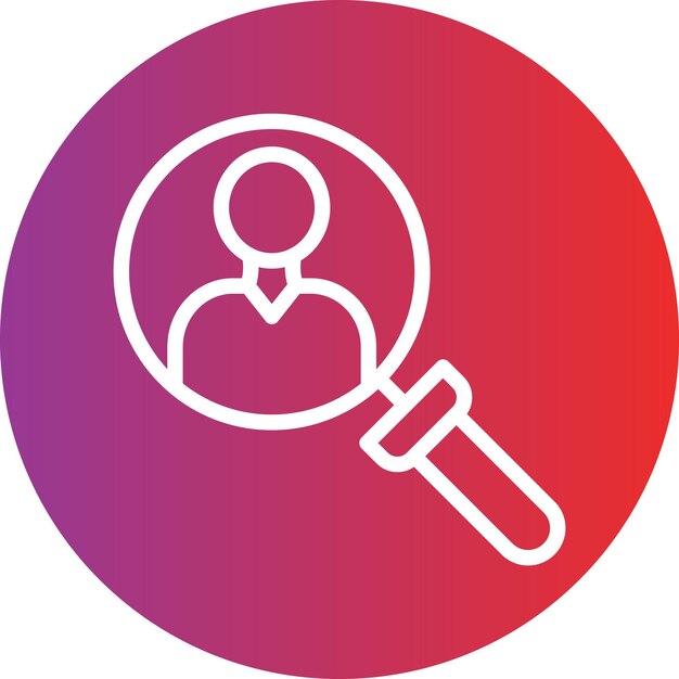 Diseño vectorial Estilo de icono de búsqueda de persona