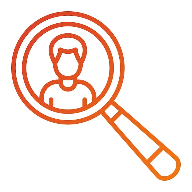 Diseño vectorial Estilo de icono de búsqueda de persona