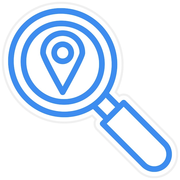 Diseño vectorial Estilo de icono de búsqueda de ubicación