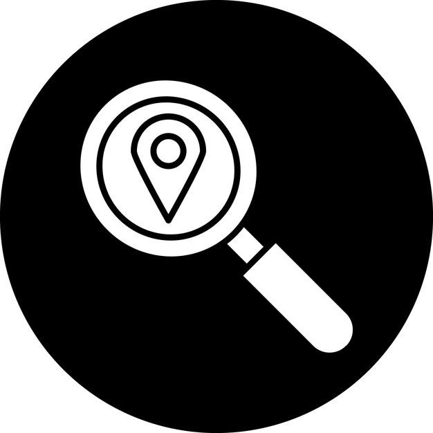 Diseño vectorial Estilo de icono de búsqueda de ubicación
