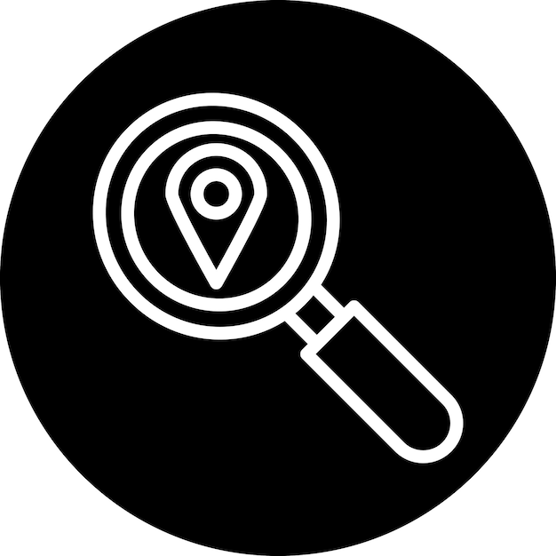 Diseño vectorial Estilo de icono de búsqueda de ubicación