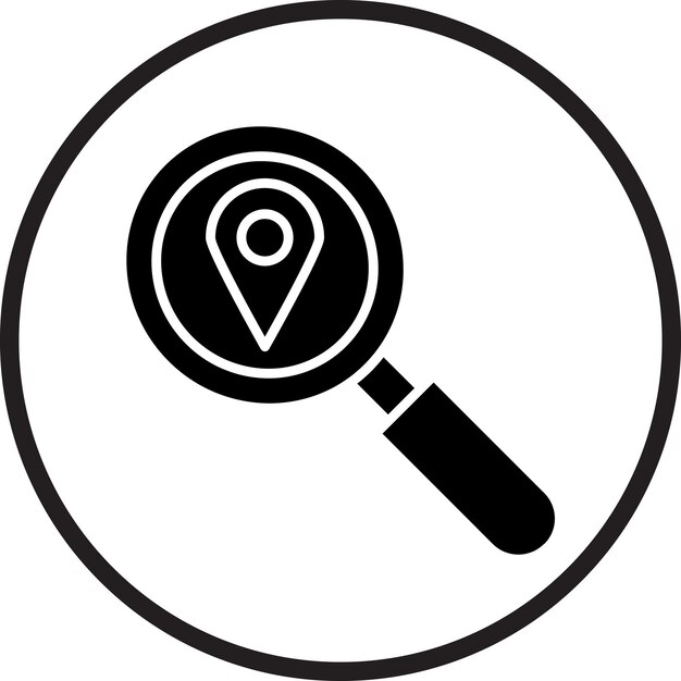 Diseño vectorial Estilo de icono de búsqueda de ubicación