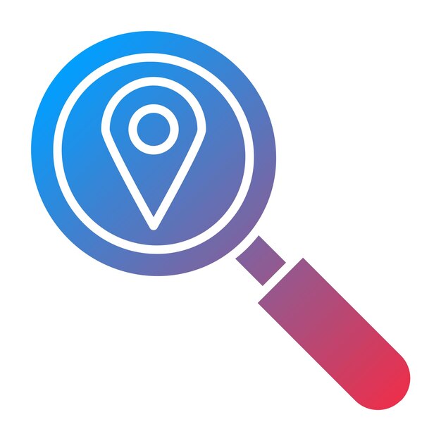 Diseño vectorial Estilo de icono de búsqueda de ubicación
