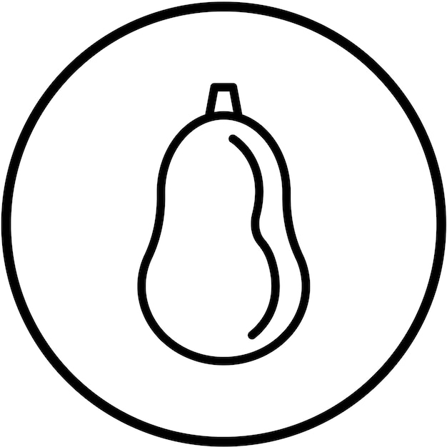 Diseño vectorial del estilo del icono Butternut Squash