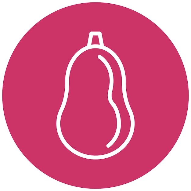 Diseño vectorial del estilo del icono Butternut Squash