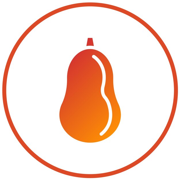 Diseño vectorial del estilo del icono Butternut Squash