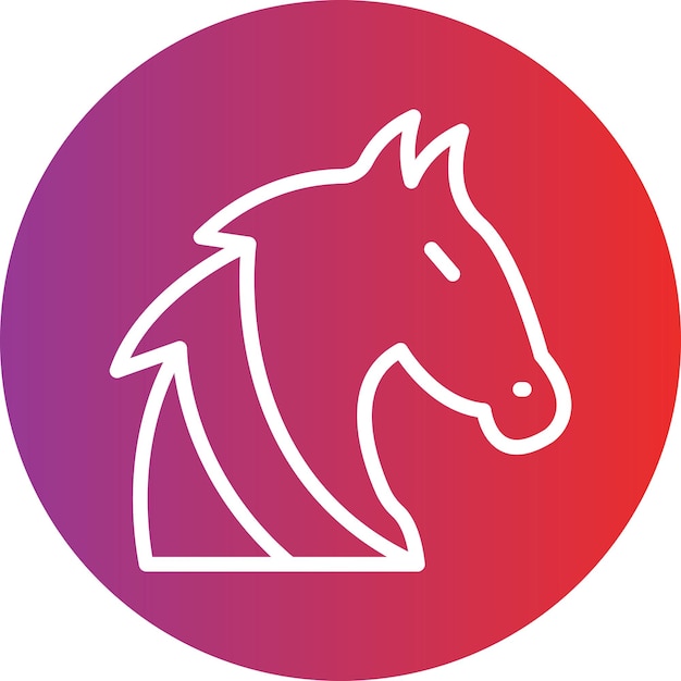 Diseño vectorial de estilo de icono de caballo oscuro