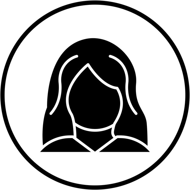 Diseño vectorial de estilo de icono de cabello