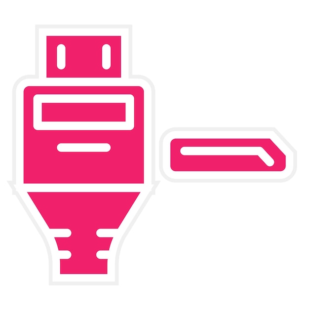 Diseño vectorial Estilo del icono del cable DisplayPort