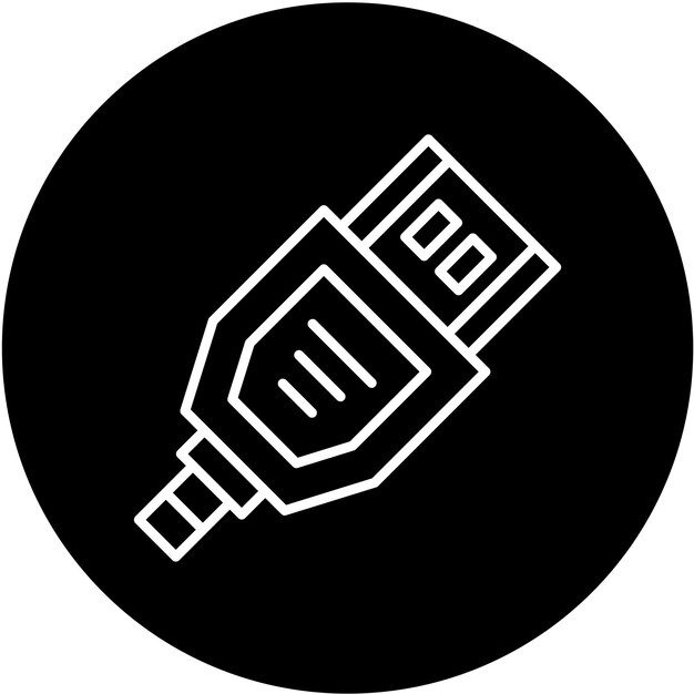 Diseño vectorial Estilo del icono del cable HDMI