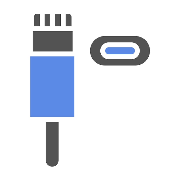 Diseño vectorial del estilo del icono del cable Thunderbolt