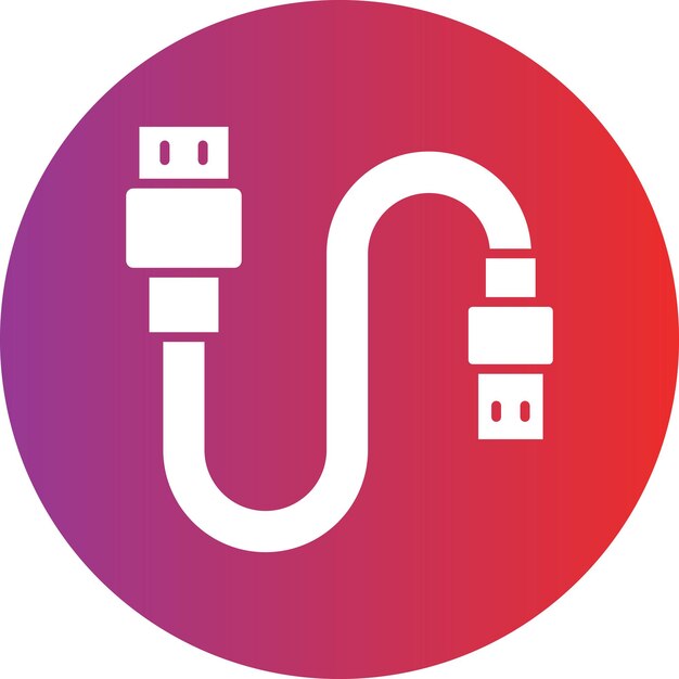 Diseño vectorial del estilo del icono del cable USB
