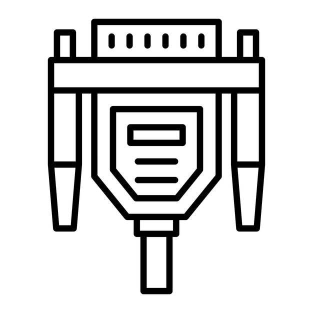Diseño vectorial Estilo del icono del cable Vga