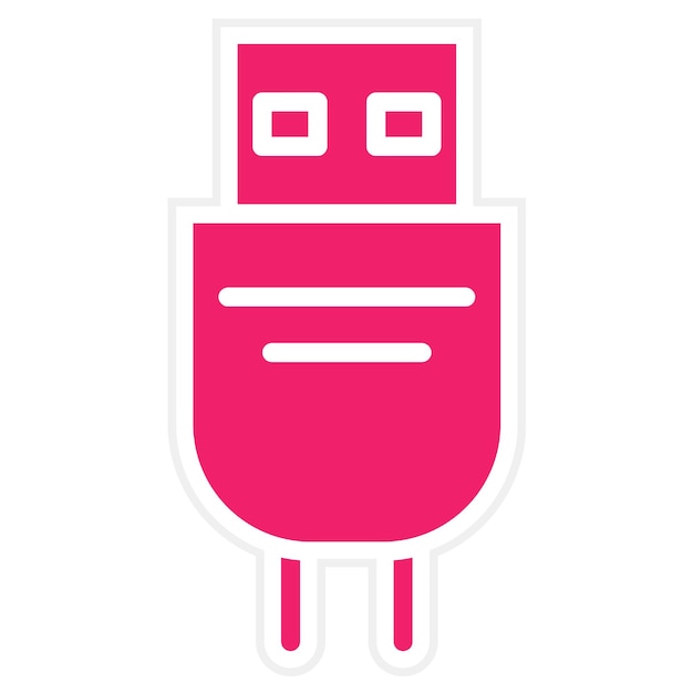 Diseño vectorial de estilo de icono de cable de video