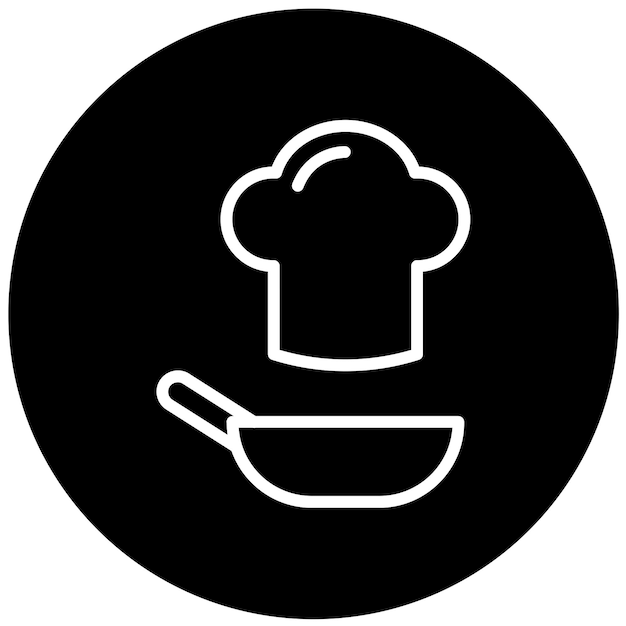 Vector diseño vectorial estilo de icono de caché culinario