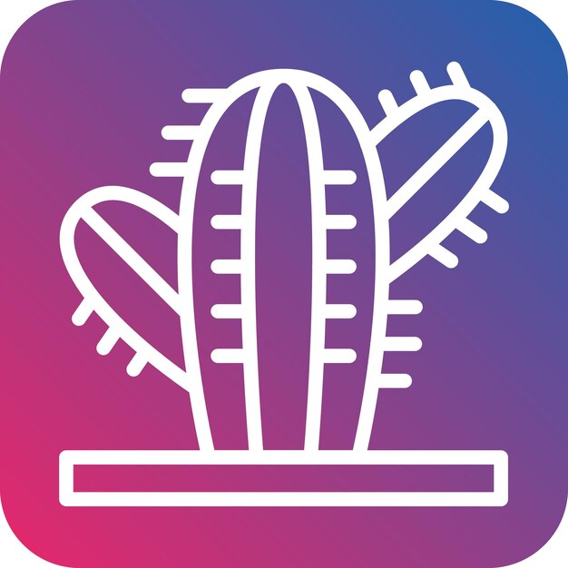 Diseño vectorial Estilo de icono de cactus