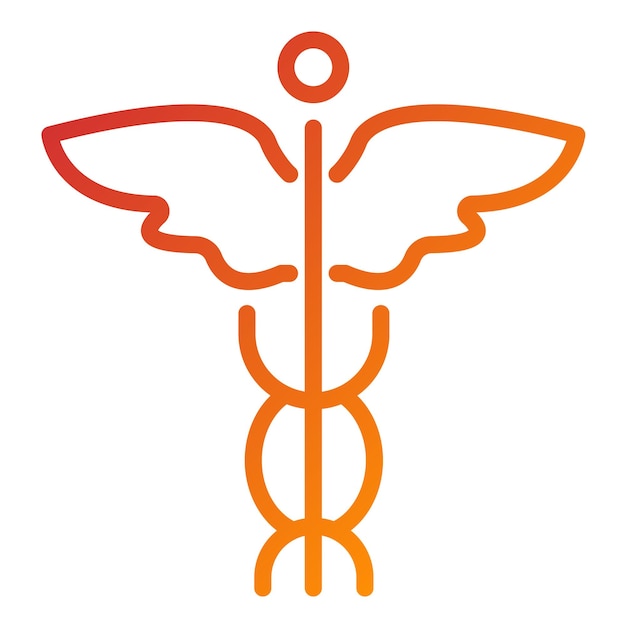 Vector diseño vectorial estilo del icono del caduceo médico